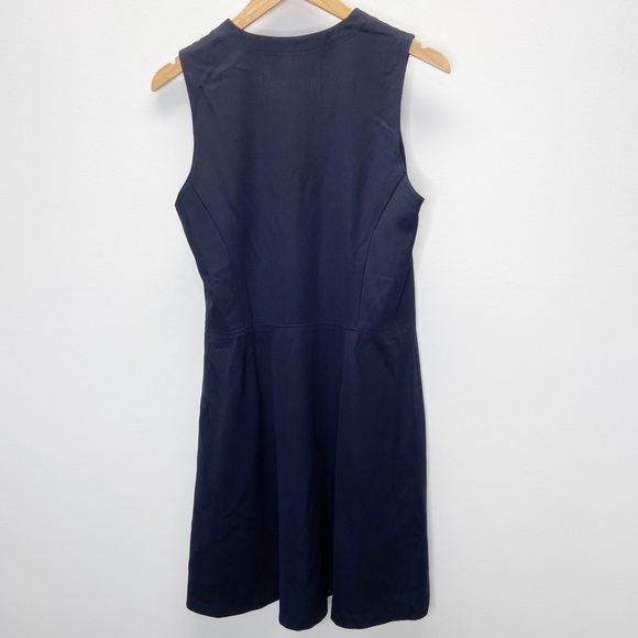 Ralph Lauren VTG Navy Lace Up Wool Dress - Picture 2 of 8